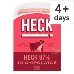 Tesco Heck 10 Pork Chipolatas 340G offer