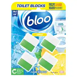 Tesco Bloo Toilet Blocks - Lemon 4 x 50g (200g) offer