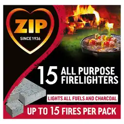 Tesco Zip All Purpose Firelighters 15 Pack offer