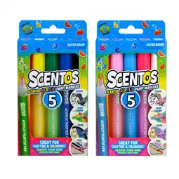 Asda Scentos 5 SCENTED ACRYLIC PAINT MARKERS offer