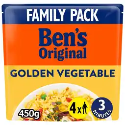 Morrisons Bens Original Golden Vegetable Microwave Rice Family Pack 450g offer