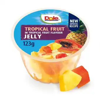 Morrisons Dole Fruit in Jelly Tropical Fruit in Tropical Flavour Jelly 123g offer