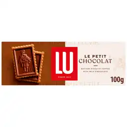 Asda LU Le Petit Chocolat Ecolier Milk Chocolate Topping Biscuits 100g offer