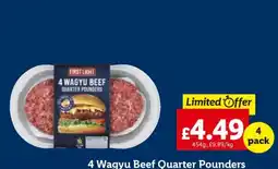 Lidl 4 Wagyu Beef Quarter Pounders offer