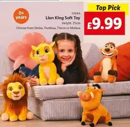 Lidl Lion King Soft Toy offer