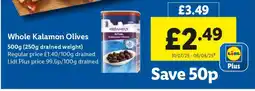 Lidl Whole Kalamon Olives offer