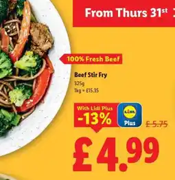Lidl Beef Stir Fry offer