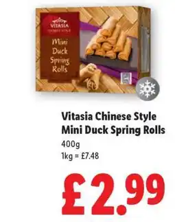 Lidl Vitasia Chinese Style Mini Duck Spring Rolls offer