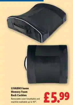 Lidl LIVARNO home Memory Foam Back Cushion offer