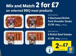 Lidl 4 Marinated British Pork Shoulder Steaks offer