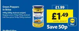 Lidl Green Peppers in Brine offer