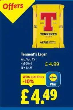 Lidl Tennent's Lager offer