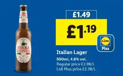 Lidl Italian Lager offer