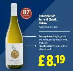 Lidl Pecorino IGP, Terre di Chieti, Italian offer