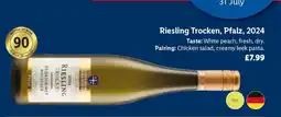 Lidl Riesling Trocken, Pfalz, 2024 offer