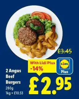 Lidl 2 Angus Beef Burgers offer