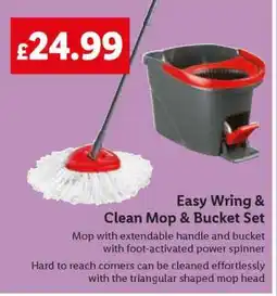 Lidl Easy Wring & Clean Mop & Bucket Set offer
