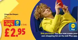 Lidl 2 Angus Beef Burgers offer