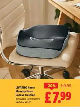 Lidl LIVARNO home Memory Foam Coccyx Cushion offer