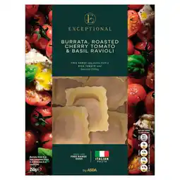 Asda Exceptional by ASDA Burrata, Roasted Cherry Tomato & Basil Ravioli 250g offer
