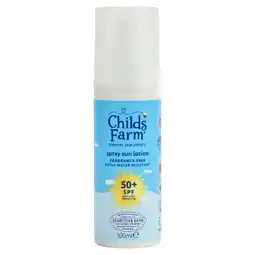 Asda Childs Farm 50+ SPF Spray Sun Lotion 100ml offer