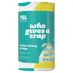 Tesco Who Gives A Crap Super Strong 20 Bin Bags 75L offer