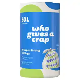 Tesco Who Gives A Crap Super Strong 20 Bin Bags 50L offer