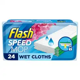 Tesco Flash Speed Mop Wet Cloths Refills Wild Orchid 24 Pads offer