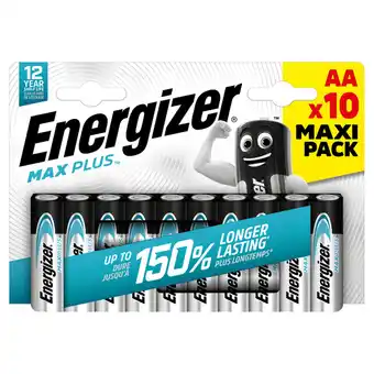 Tesco Energizer Max Plus AA 10Pk offer