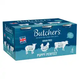 Tesco Butcher's Puppy Perfect Puppy Food Tins 6X400g offer
