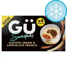 Tesco Gu Frozen Clotted Cream & Chocolate Crunch Sundae 4 x 73.5g offer