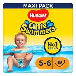 Tesco Huggies Little Swimmers Size 5-6 Disposable Nappies x19 offer