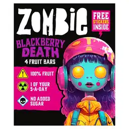 Tesco Zombie Blackberry Fruit Snack Bar Multipack 4x25g offer