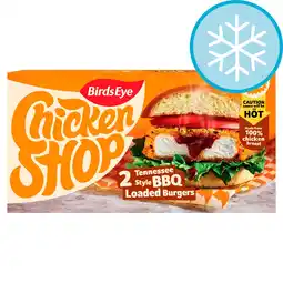 Tesco Birds Eye Chicken Shop 2 Tennessee Style BBQ Loaded Burgers 250g offer