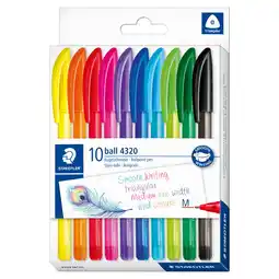 Tesco Staedtler Rainbow 4320 MC10 Ballpoint Pen 10 Pack offer
