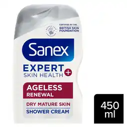 Tesco Sanex Expert Skin Health+ Ageless Renewal Shower Gel Body Wash 450ml offer