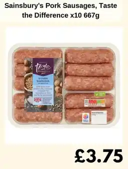 Sainsbury's Sainsbury's Pork Sausages, Taste the Difference x10 offer