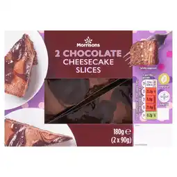 Morrisons Morrisons Chocolate Cheesecake Slices 2 x 90g offer