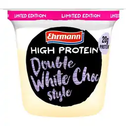 Morrisons Ehrmann High Protein Pudding & Topping Double White Choc Style 200g offer
