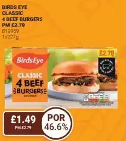 Bestway Birds eye classic 4 beef burgers offer