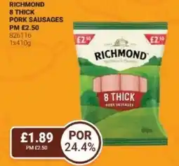 Bestway Richmond 8 thick pork sausages offer