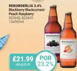 Bestway REKORDERLIG 3.4% Blackberry Blackcurrant/ Peach Raspberry offer