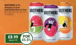 Bestway BROTHERS 3.4% Raspbery & Lime/ Dark Berries/Best of Zest offer