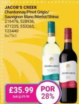 Bestway JACOB'S CREEK Chardonnay/Pinot Grigio/ Sauvignon Blanc/Merlot/Shiraz offer