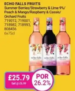 Bestway ECHO FALLS FRUITS Summer Berries/Strawberry & Lime 9%/ Peach & Mango/Raspberry & Cassis/ Orchard Fruits offer