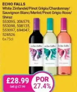 Bestway ECHO FALLS White Zinfandel/Pinot Grigio/Chardonnay/ Sauvignon Blanc/Merlot/Pinot Grigio Rose/ Shiraz offer