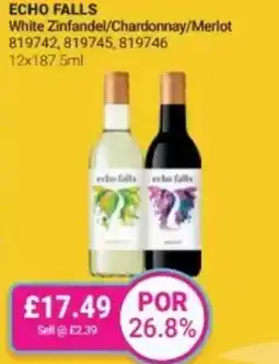 Bestway ECHO FALLS White Zinfandel/Chardonnay/Merlot offer