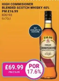 Bestway High commisioner blended scotch whisky 40% offer