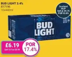 Bestway Bud light 3.4% offer