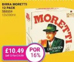 Bestway Birra moretti 12 pack offer